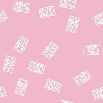 Chocolate bar dessert line vector seamless pattern 스톡 일러스트