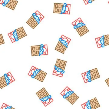 Chocolate bar dessert vector seamless pattern 스톡 일러스트
