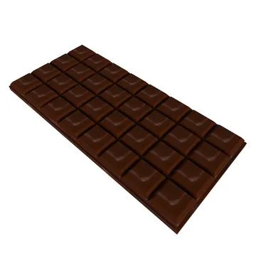 Chocolate bar displayed in 3d rendering with realistic details Stock Photos