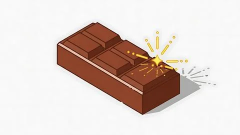 Chocolate bar exploding with delight Stock Illustration