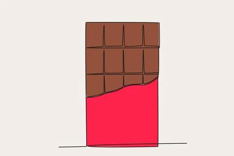 A chocolate bar half opened Stock Illustration