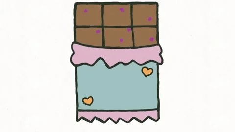 Chocolate Bar Hand Drawn Doodle Animation Stock Footage 338000216