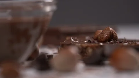 Chocolate bar with hazelnuts Stock Footage 110845310
