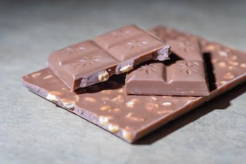 Chocolate bar with hazelnuts Stock Photos