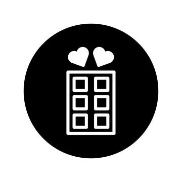 Chocolate bar with heart shape vector icon, valentines day treat dessert ca.. イラスト素材