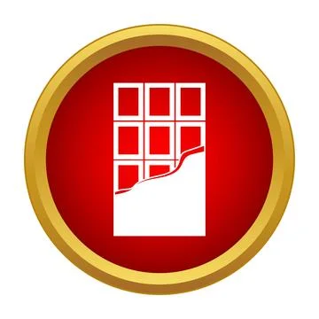 Chocolate bar icon with broken wrapper dessert Illustrazione stock