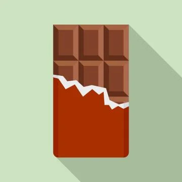 Chocolate bar icon, flat style Stock Illustration