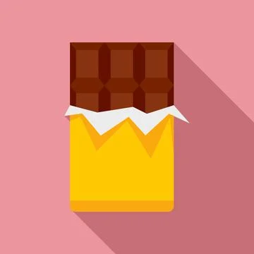Chocolate bar icon, flat style 스톡 일러스트