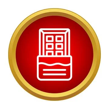 Chocolate bar icon in red circle design Stock Illustration