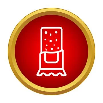 Chocolate bar icon with snack wrapper on red circle Illustrazione stock