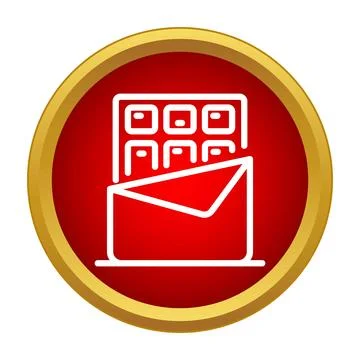 Chocolate bar icon with wrapper on red button Stock Illustration