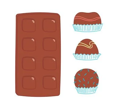 Chocolate bar illustration isolated. Stock Illustration