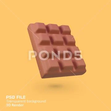 Chocolate bar isolated 3d render icon illustration PSD Template