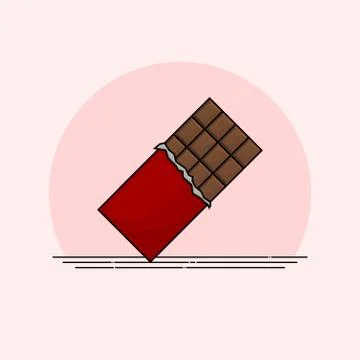 Chocolate bar isolated Stock Illustration