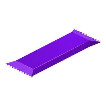 Chocolate bar isometric package wrap plastic foil packet sweet food snack Stock Illustration
