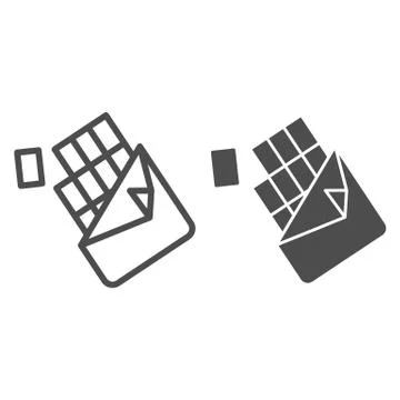 Chocolate bar line and solid icon, Coffee time concept, Chocolate wrapper sign イラスト素材