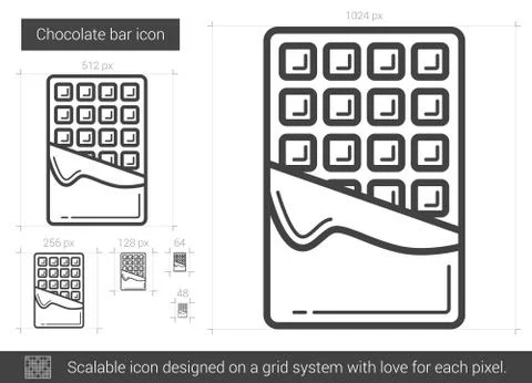 Chocolate bar line icon 스톡 일러스트