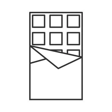 Chocolate bar line icon. Opened chocolate bar. Vector illustration. Illustrazione stock