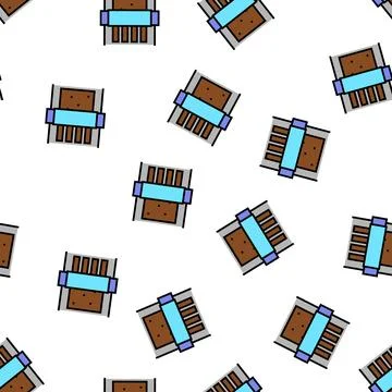 Chocolate bar making equipment vector seamless pattern Stock Illustration