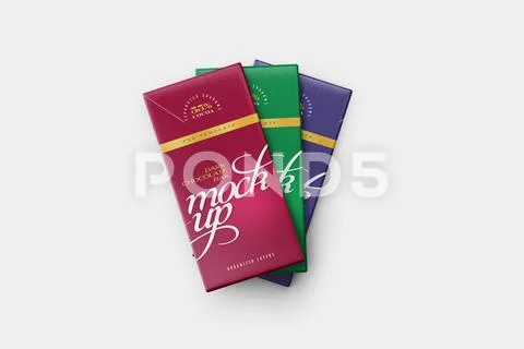 Chocolate Bar Mockup Set PSD Template