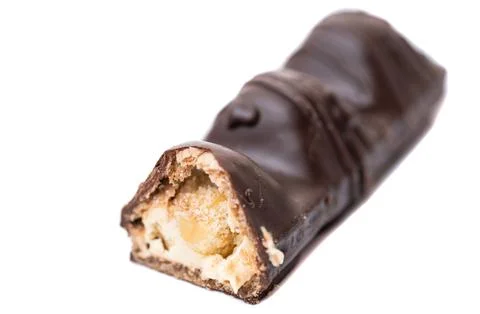 Chocolate bar with nut isolated Stock Photos