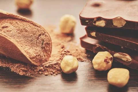 Chocolate bar with nuts Foto stock