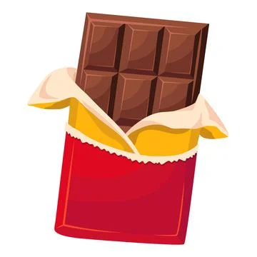 A chocolate bar in an open wrapper and foil. vector illustration on a white b Stock Illustration