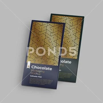 Chocolate Bar Packaging Mockup PSD Template