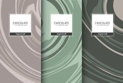 Chocolate bar packaging set. Trendy luxury product branding template with label  Illustrazione stock