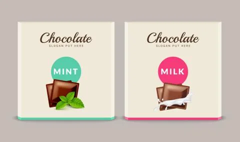 Chocolate bar packaging template design. Chocolate branding product pattern Stock Illustration