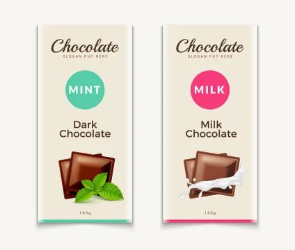 Chocolate bar packaging template design. Chocolate branding product pattern Stock Illustration