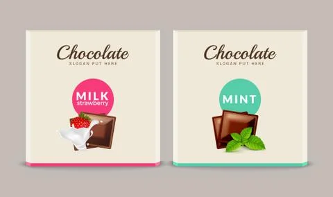 Chocolate bar packaging template design. Chocolate branding product pattern Illustrazione stock