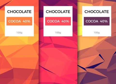 Chocolate bar packaging template design. Chocolate branding product pattern 스톡 일러스트