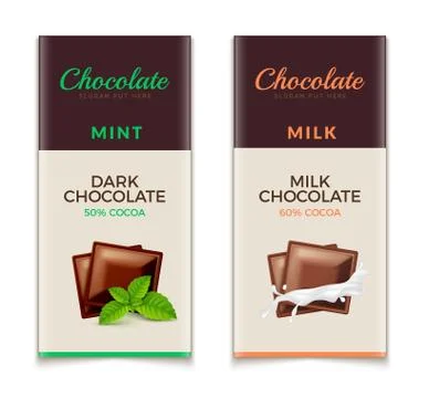 Chocolate bar packaging template design. Chocolate branding product pattern Stock Illustration