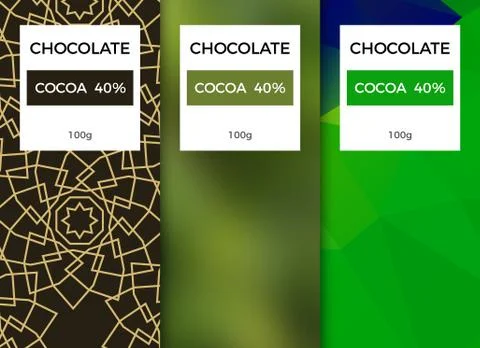 Chocolate bar packaging template design. Chocolate branding product pattern Stock Illustration
