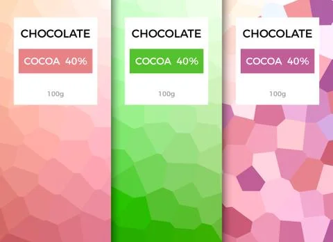 Chocolate bar packaging template design. Chocolate branding product pattern Stock Illustration