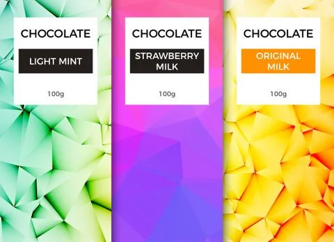 Chocolate bar packaging template design. Chocolate branding product pattern Stock Illustration