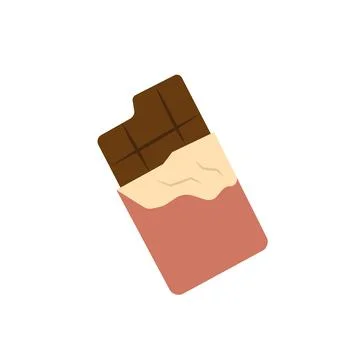 Chocolate bar partially wrapped. Vector Illustrazione stock
