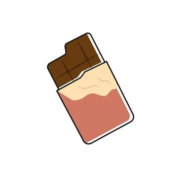 Chocolate bar partially wrapped. Vector Stock Illustration