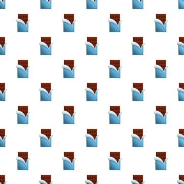Chocolate bar pattern background with blue wrapper Stock Illustration