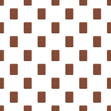 Chocolate bar pattern repeating sweet food background Stock Illustration