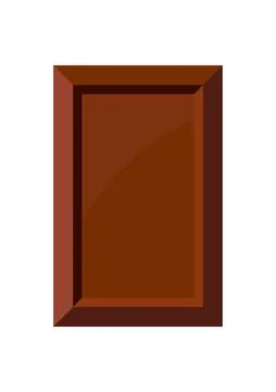 Chocolate bar piece rectangular chunk vector icon. Stock Illustration