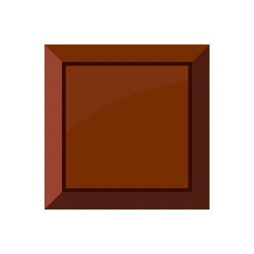 Chocolate bar piece square chunk candy vector icon. Stock Illustration