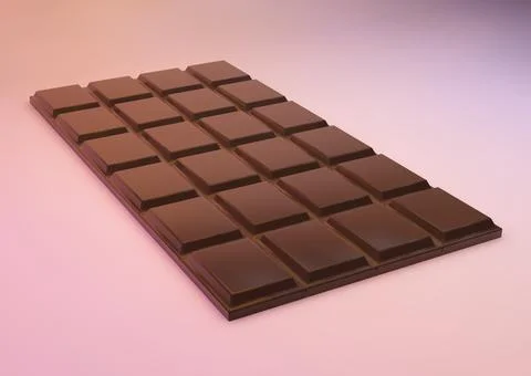 Chocolate bar on pink background Stock Illustration