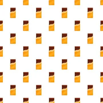 Chocolate bar seamless pattern creating food background Stock Illustration