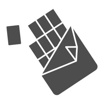 Chocolate bar solid icon, Coffee time concept, Chocolate wrapper sign on white イラスト素材