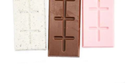 Chocolate bar stack isolated on white background Stock Photos