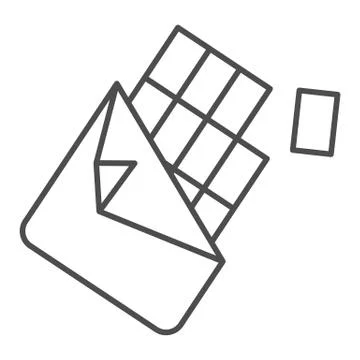 Chocolate bar thin line icon, Coffee time concept, Chocolate wrapper sign on イラスト素材