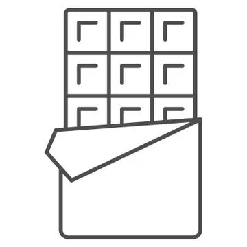 Chocolate bar thin line icon, Chocolate festival concept, Candy bar sign on Illustrazione stock