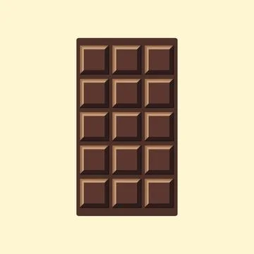 Chocolate bar. Unwrapped square block chocolate. Stock-Illustration